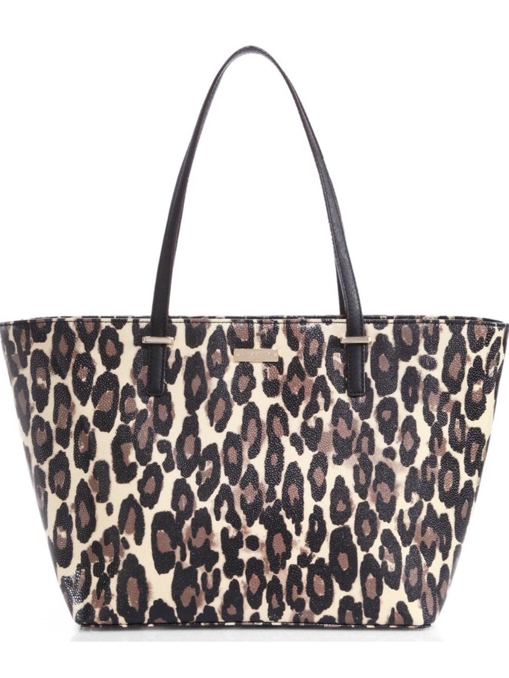 Kate Spade Leopard Print Tote Bag with Black Handles